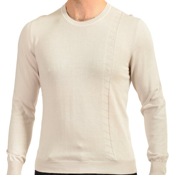 Malo Men's Light Gray Crewneck Pullover Sweater US S IT 48 - Picture 1 of 7